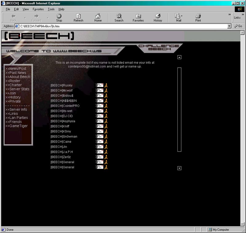Screenshot of the older MOD website design